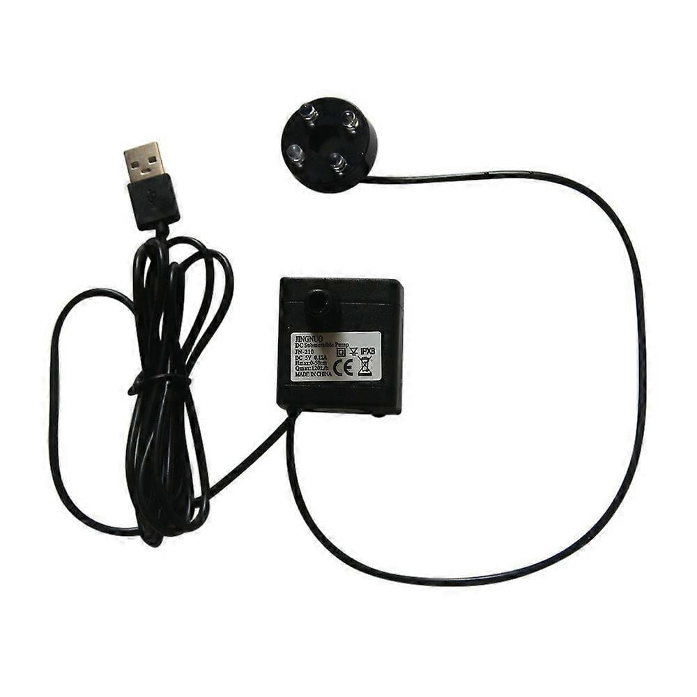 5W Solar Panel USB Output Portable Water Pump with LED Light for Outdoor Fountain Small Pond