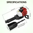 thumbnail image 4 of 52CC Gas Powered Post Hole Digger, 2-Stroke Handheld Trencher with 1900W Engine, 6500RPM, 1500 Impacts/Min, 20-55J Impact Force – Earth Auger Drill for Tree Planting, Fence Post Holes, Garden Digging, 4 of 13
