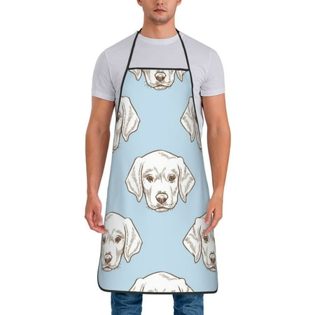 

Chef Aprons for Men and Women - Labrador Retriever Dog No.1012 Oil-Resistant Bib Aprons for Cooking Waterproof BBQ Grilling Kitchen Aprons Gifts for Women and Men