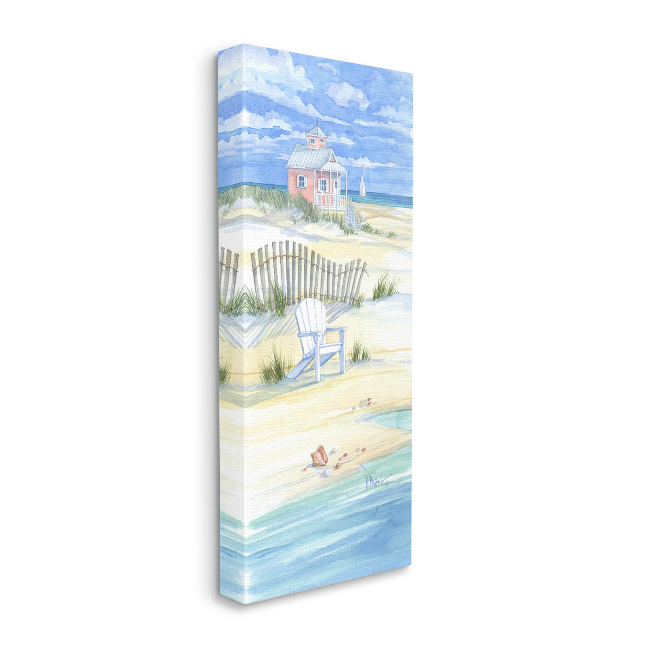Stupell Industries Beachside Vacation Home Shoreline Painting Gallery Wrapped Canvas Print Wall Art, Design by Paul Brent