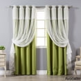 thumbnail image 4 of Aurora Home Tulle Sheer With Attached Valance & Solid Blackout Curtain Panel Pair (4-Piece), 4 of 5