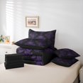 thumbnail image 6 of Homewish Spooky Halloween Skull 7 Pieces Full Size Bedding Sets,Bohemian Damask Full Size Bed in a Bag,Black Purple,Black Reversible, 6 of 8