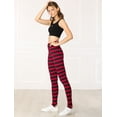 thumbnail image 4 of DARING DIVA High Waist Elastic Waistband Stirrup Pant 2XL Red Black-Stripe, 4 of 6