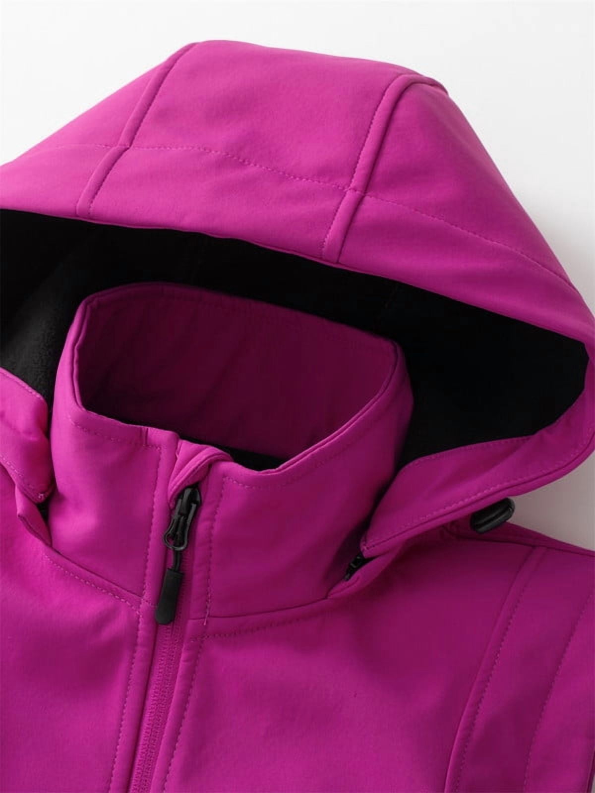 KVE Women's Hooded Softshell Vest Fleece Lined Windproof Zip Up Sleeveless Jacket Lightweight Coat for Running Purple X-Large