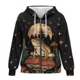 thumbnail image 4 of Renewold Frog Mushroom Night Womens Full Zip Oversized Hoodies Long Sleeve Cardigan Fashion Pullover Jackets Loose Fit Sweatshirt Hoodie Graphic Hoodie Trendy Fall Clothing for Leggings, XS, 4 of 7