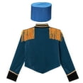 thumbnail image 4 of TiaoBug Kids Circus Ringmaster Performance Outfits Fringe Epaulet Jacket with Majorette Drummer Hat Peacock 6, 4 of 6