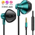 thumbnail image 1 of Auriculares intraaurales con micrófono, auriculares estéreo con cancelación de ruido, auriculares con cable para juegos de PC, sonido de graves, alta definición, compatibles con iPhone y, 1 of 8