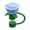 Blue, variant on Hot Pink Decorative Straw Cap With Flower Design 10Mm For Hygiene And Aesthetics