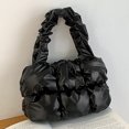 thumbnail image 1 of Bolso de la nube plisado de mujeres Color sólido Bag Simple Cloud Bag Capacidad Gran capacidad suave Cotton Tote Travel Commute Bag, 1 of 8