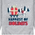 thumbnail image 3 of Peanuts - Happiest Of Holidays - Men's Crew Neck Fleece Pullover, 3 of 6