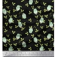 thumbnail image 1 of Soimoi Rayon Crepe Fabric Leaves & Owl Bird Print Sewing Fabric Yard 46 Inch Wide, 1 of 1