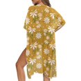 thumbnail image 5 of HELLHERO Daisies Bathing Suit Cover Up High Quality Fabrics Breathable Free Size Long Kimono Swimsuit Cover Up for Women, 5 of 6