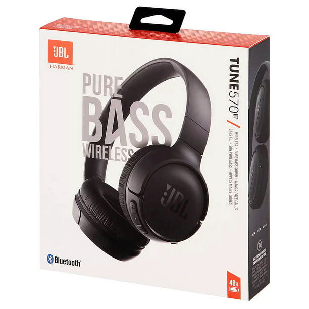 JBL Tune 570BT Bluetooth On-Ear Headphones with Bass Stereo - Black - Walmart.com