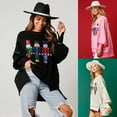 thumbnail image 6 of Women's Holiday Sequins Nutcrackers Sweatshirt Long Sleeve Crewneck Christmas Pullover Sweater Top for Holiday Party, 6 of 9