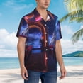 thumbnail image 3 of Disketp Futuristic Bar Space View Hawaiian Shirts for Men,Mens Casual Short Sleeve Button Down Shirts Beach Shirt,3X-Large, 3 of 7