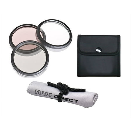 JVC Everio GZ-HM1 High Grade Multi-Coated Multi-Threaded 3 Piece Lens Filter Kit (46mm) + Nwv Direct Microfiber Cleaning Cloth.