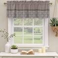 thumbnail image 2 of 2 Pack Valances for Window, Boho Brown Flower Short Curtains for Kitchen Bedroom Living Room, Abstract Bohemia Pesley Floral Rod Pocket Small Window Treatment Valance Drapes 42 x 12 Inch, 2 of 8