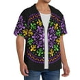 thumbnail image 2 of Kdxio Men'S Hawaiian Shirt For Men Short Sleeve Shirt Mardi Gras5 Summer Casual Holiday Beach Button Down T-Shirts, 2 of 5