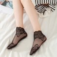 thumbnail image 1 of Medias Negras Para Mujer De Red Sexy Pantimedias De Malla De Impresión Floral Calcetines Largos De Encajepangjing, 1 of 4