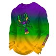 thumbnail image 2 of Ceisia Men's Mardi Gras Gradient Waffle-Knit Sweatshirt | Relaxed Spring/Summer Casual Top Gift, 2 of 8