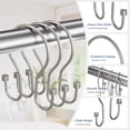 thumbnail image 2 of Bathway Shower Curtain Hooks Matte Nickel Shower Curtain Rings with Cylindrical Design, 12Pcs Metal Shower Curtain Hooks Rust Proof, Smooth Glide Double Shower Hooks Rings for Shower Curtain, 2 of 7