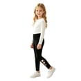 thumbnail image 5 of Tfken Child Soft Comfy Pants School Daily Wear Yoga Leggings For Girls High Waist Pants Stretch Heart Print Kids Breathable Clothes Size 9-10 Years Black, 5 of 5
