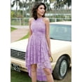 thumbnail image 3 of Dressystar Women Halter Floral Lace Cocktail Party Dress Female Knee Length Bridesmaid Dress, 3 of 10