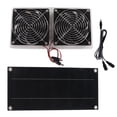 thumbnail image 1 of Kit de ventilador con panel solar, impermeable, portátil, ecológico, para exteriores, 100 W, 12 V, panel único, 1 of 14