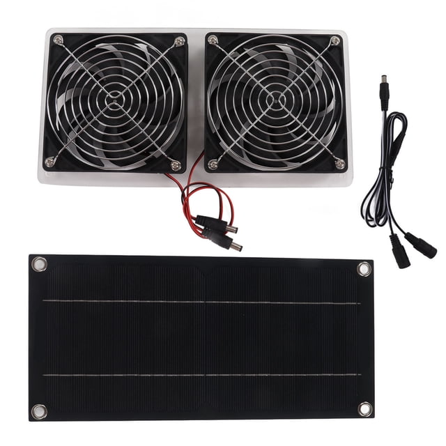 Kit de ventilador con panel solar, impermeable, portátil, ecológico, para exteriores, 100 W, 12 V, panel único