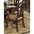 thumbnail image 7 of Miekor Furniture Traditional Formal Armchairs Set of 2 Cherry Finish with Gold Tipping Fabric Upholstery Wooden Dining Room Furniture W5U307, 7 of 7
