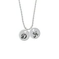 thumbnail image 2 of Delight Jewelry Silvertone Large Script Letter - D - 3/4'' Disc - Silvertone Script Initial Disc - H - Charm Necklace, 20"+3", 2 of 4