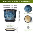 thumbnail image 4 of Ordivic 6 inch Blue Glaze Ceramic Plant Pot with Drainage Hole & Saucer, Small Decorative Flower Pots for Succulents & Herbs, Home Decor, 4 of 7