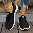 thumbnail image 2 of Sneakers for Women Knit Mesh Lightweight Orthopedic Shoes Casual Antislip Soft Sole Slip on Walking Shoes Breathable Daily Workout Athletic Shoes Black Size 7.5, 2 of 6