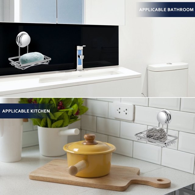 WEUVEB Organizador De Jabón Con Para Drenaje En Acero Inoxidable Plateado