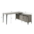thumbnail image 3 of L-Shaped Computer Desk 65" Gray Oak &amp; Black - Rustic Wood Writing Desk with Storage Cabinet, Metal Frame for Home Office. Corner Workspace Solution., 3 of 5
