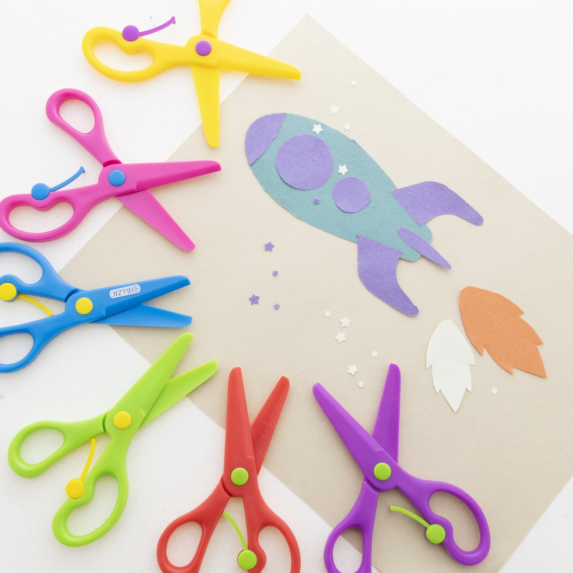 BAZIC Training Scissors 5" School Student Safety Blunt Tip Stainless Steel Scissor, 24-Pack