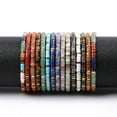 thumbnail image 2 of Nvzi Pulseras de cuentas para hombres: pulsera de cuentas ajustable con cuentas de cristal curativo de 4 mm, color negro, 2 of 4