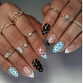 thumbnail image 5 of YTTAL Buy 2 Get 1 Free Earth & Star Press On Nails, Matte Black Short Square Fake Nails with 3D Earth Galaxy Design, Reusable Glue On Nails with Jelly Nails File, Stick On Nails for Women Daily Party, 5 of 11