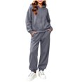 thumbnail image 4 of Kids 2-Piece Tracksuit Full Zip Hoodie and Jogger Pants Set Warm Fleece Athletic Outfit for Boys Girls (Ages 2-14 Years) School Daily Wear, 4 of 6