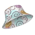 thumbnail image 2 of Kll Donuts And Coffee Bucket Hat For Women Men Packable Travel Beach Sun Hat Outdoor Rave Accessories Reflective Fisherman Cap, 2 of 9