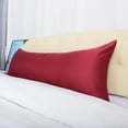 thumbnail image 3 of PiccoCasa 1 Pc Satin Body Pillow Cover Cases Silky Long Pillowcases for Women King Wine Red, 3 of 8