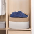 thumbnail image 5 of Woven Cotton Rope Storage Baskets with Handles Large Washable Basket Set Decorative Storage Bins Boxes-White/Brown, 5 of 5