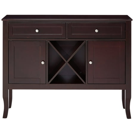 Kings Brand Walnut Finish Wood Wine Cabinet Breakfront Buffet Kings Brand Walnut Finish Wood Wine Cabinet Breakfront Buffet Storage Console Table