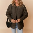 thumbnail image 4 of Penkiiy Women's Quilted Lightweight Jackets Casual Long Sleeve Button Down Puffer Coat with Pockets XL Brown, 4 of 9