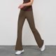 thumbnail image 4 of Pincandy Women's Solid Color High Waist Elastic Waist Yoga Pants, Flared Hem, Casual & Fitness Activities, 4 of 5
