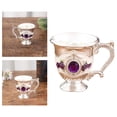 thumbnail image 4 of Vintage , Embossed Cup Handle Cup Jeweled Goblet Glass for Dining Table Kithchen room type bar Home Decoration -, 4 of 7