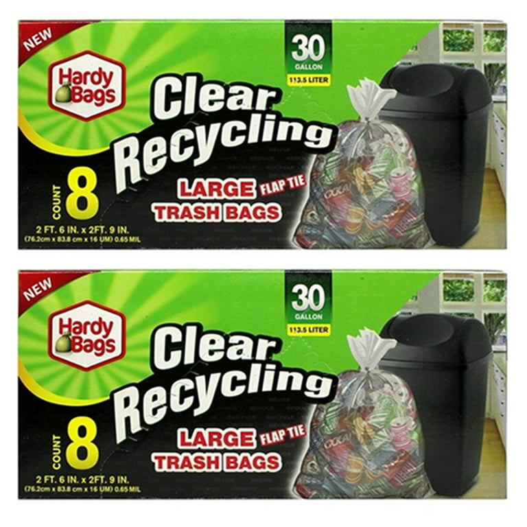 30 Pack) 35x55 inch Large Heavy Duty Clear Trash Bags - Yard Trash