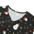 thumbnail image 4 of Zando 2 Piece Pajamas Plus Size for Woman Set Capri Pajamas for Woman Soft Cotton Sleepwear for Woman Top and Capri Pants Pjs Set Black Snowman Size M-3XL, 4 of 7