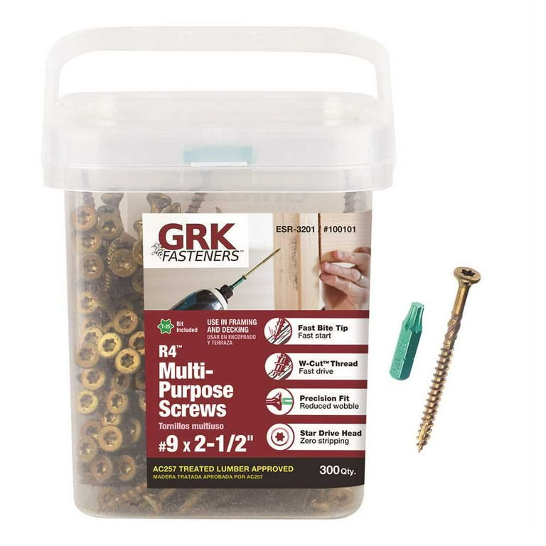 #9 x 2-1/2 in. Star Drive Bugle Head R4 Multi-Purpose Wood Screw (300-Pack) #9 x 2-1/2 in. Star Drive Bugle Head R4 Multi-Purpose Wood Screw (300-Pack)