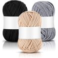 thumbnail image 1 of Hilo de camiseta para tejer, hilo de espagueti, para manualidades, de aproximadamente 121,4 yardas/111 metros de largo, para proyectos de crochet hechos a mano, para bolsos, mantas, cojines, 1 of 5